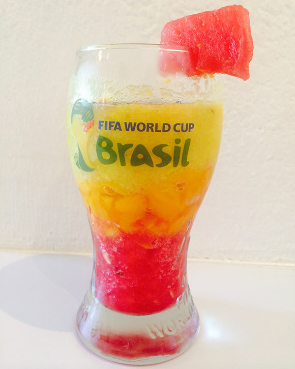 Brasil inspired healthy fruit slushy